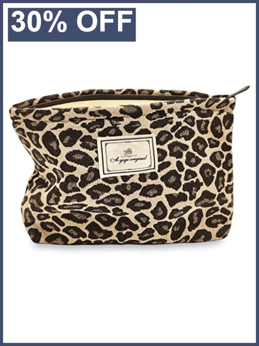 Leopard Canvas Makeup Bag Travel Toiletry Zipper Pouch Organizer